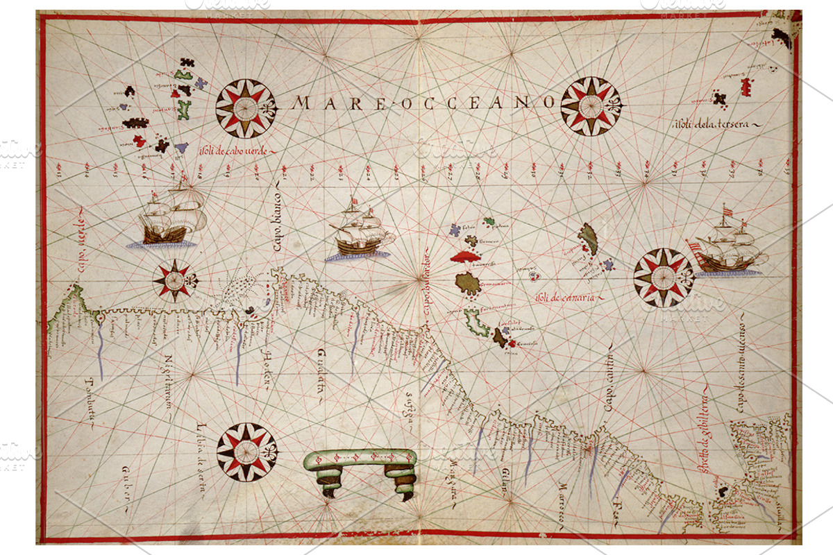 Antique Nautical Charts, a Texture Graphic by Blue Line Design (Photo 5 of 21)