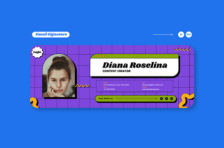 Purple Retro Email Signature, an Email Template by Sundaylab