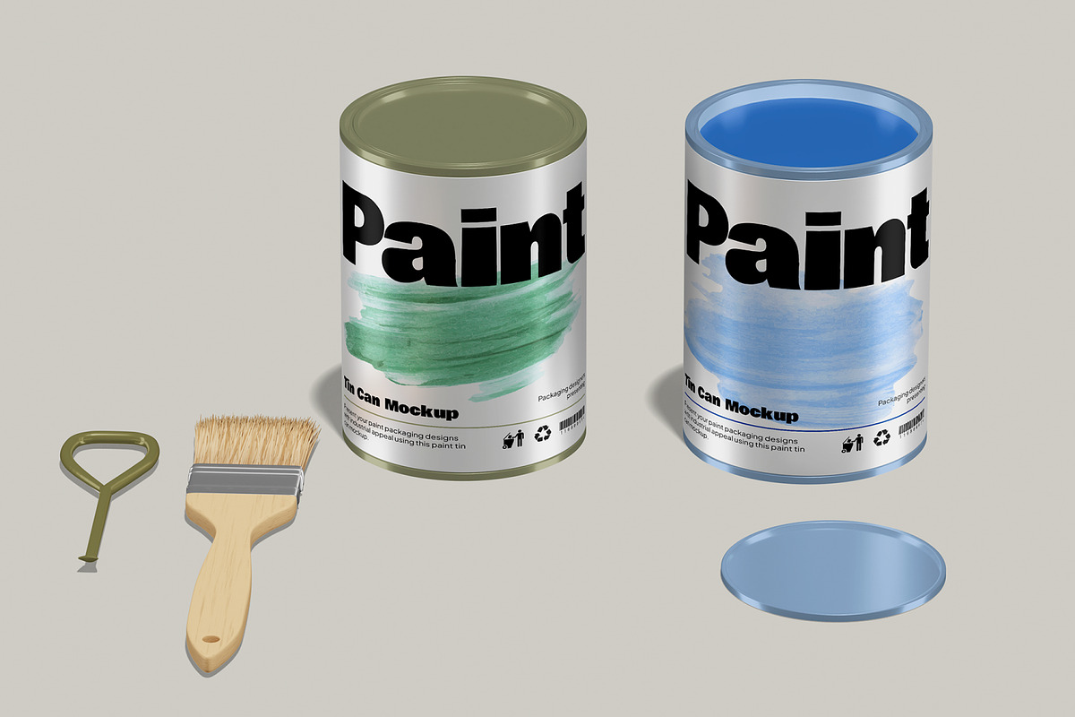 Paint Tin Can Mockup, a Packaging Mockup by Unerispace (Photo 4 of 5)