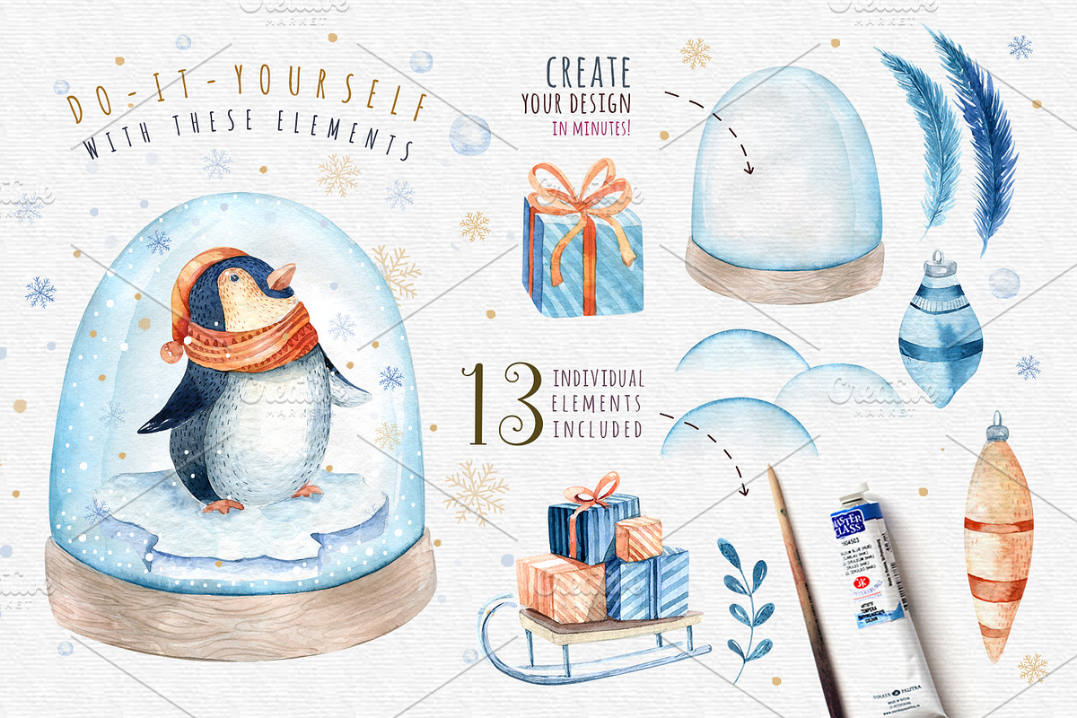 Watercolour penguins, a Decorative Illustration by Peace ART (Photo 3 of 4)