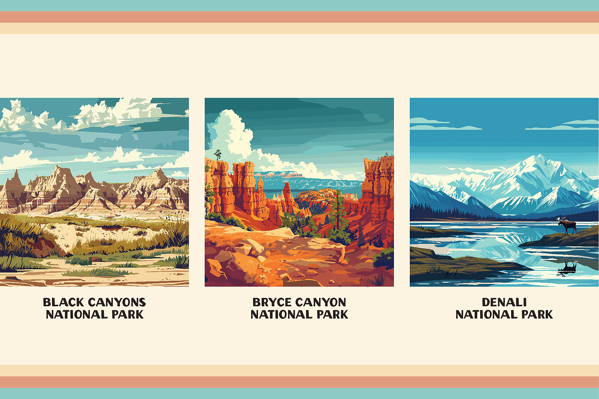 National Park Poster Illustrations, a Decorative Illustration by Vicarel Studios (Photo 18 of 23)