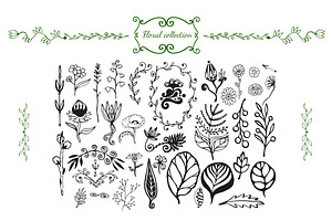 Wildflowers hand drawn collection
