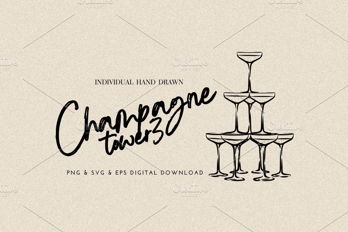 Champagne Glass Tower, a Food Illustration by CraftingOnSunday (Photo 1 of 3)