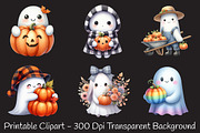 Ghost with Pumpkin Clipart, an Illustration by RobertsArt (Thumbnail 2 of 7)