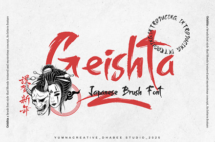 Geishta - Japanese Brush Font, a Handwritten Font by Dhabee