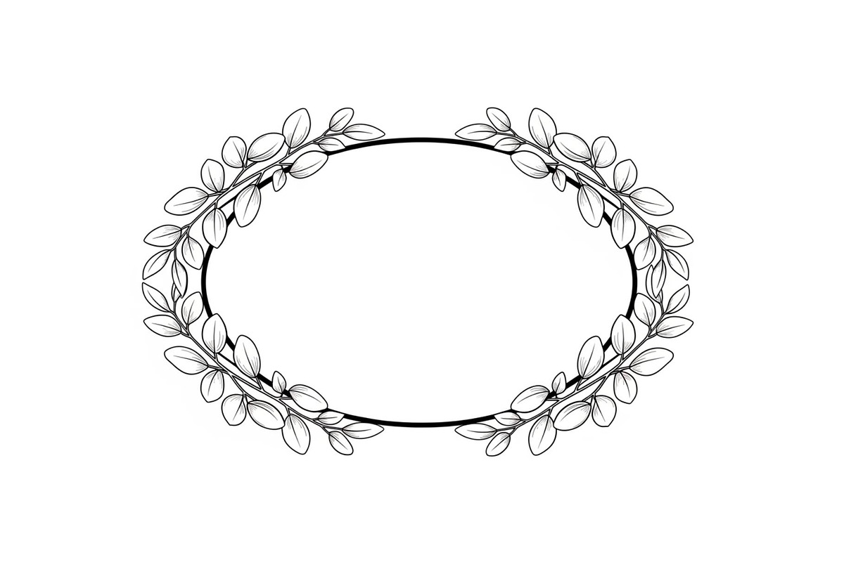Botanical Oval Wreath Frame Bundle, an Illustration by Designer_Momina (Photo 49 of 51)