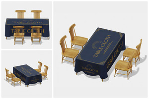 Table Cloth Mockup, a Merchandise Mockup by Unerispace