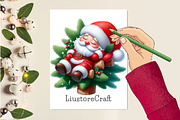 Sleeping Christmas Santa Clipart, a Work Illustration by Dream Creation (Thumbnail 3 of 6)