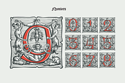 Devil's medieval initials, drop caps, a Decorative Illustration by kaer_shop (Thumbnail 6 of 7)