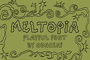 Meltopia Outline Retro Font, a Handwritten Font by Nonceni (Thumbnail 1 of 9)