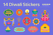 Diwali Stickers, an Object Illustration by DesignerCandies (Thumbnail 1 of 5)