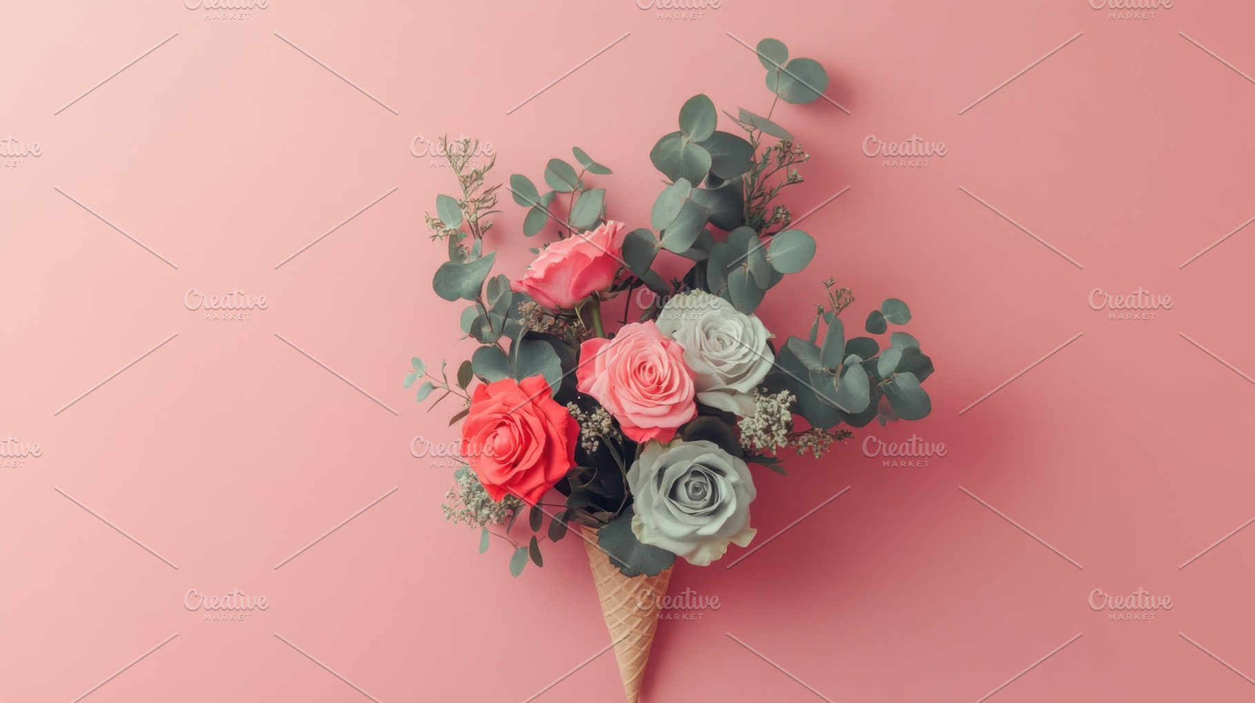 Floral arrangement in a cone shape, a Photo by Beautiful things