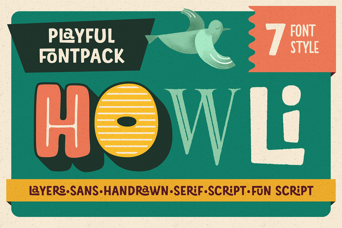 Howli - Playful FontPack, a Font by Adam Fathony (Photo 1 of 17)