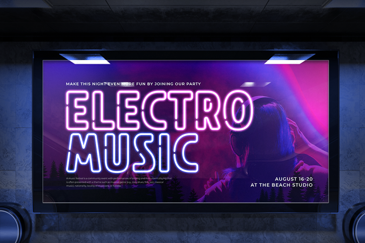 Neon Light - Futuristic Neon Font, a Sans Serif Font by Hamz Studio (Photo 16 of 16)