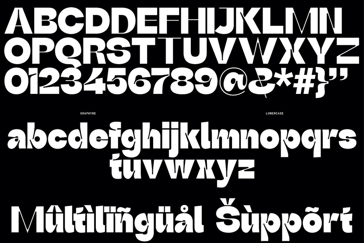 Graphyne - Ink Trap Display Font, a Sans Serif Font by Surplus Type Co (Photo 9 of 9)