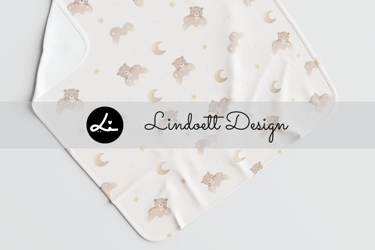Cute bear on the cloud pattern, a Pattern Graphic by lindoet23 (Photo 3 of 3)