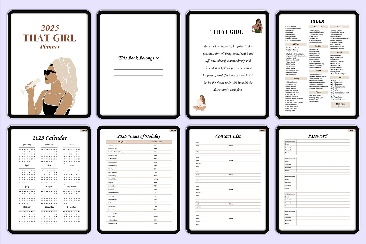 2025 Digital That Girl Planner Canva, a Stationery Template by Mustafiz (Photo 7 of 15)