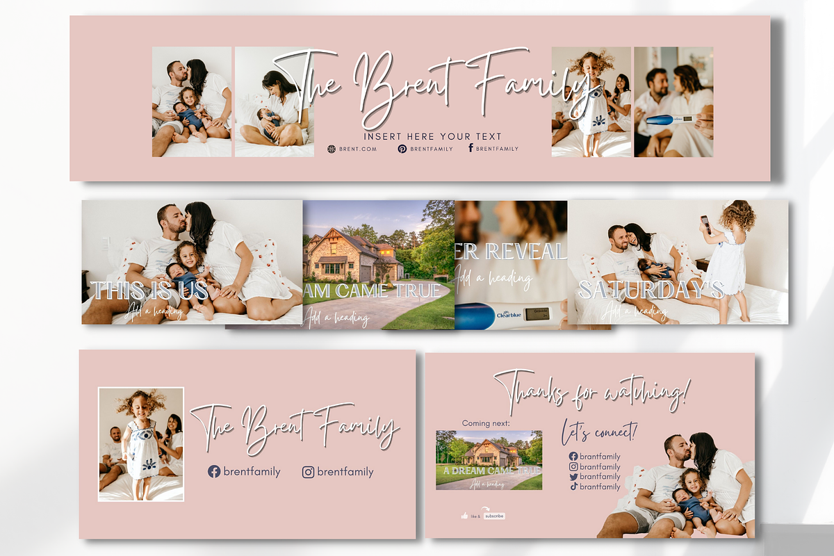 YouTube Branding Kit Family Life, a Social Media Template by Anca Digital Vibe (Photo 2 of 11)