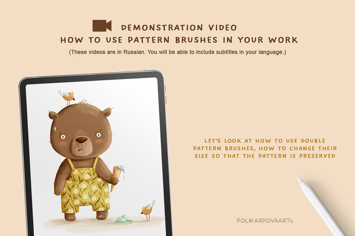 Double brush patterns for Procreate, a Brush Add-On by polikarpovaart (Photo 7 of 9)