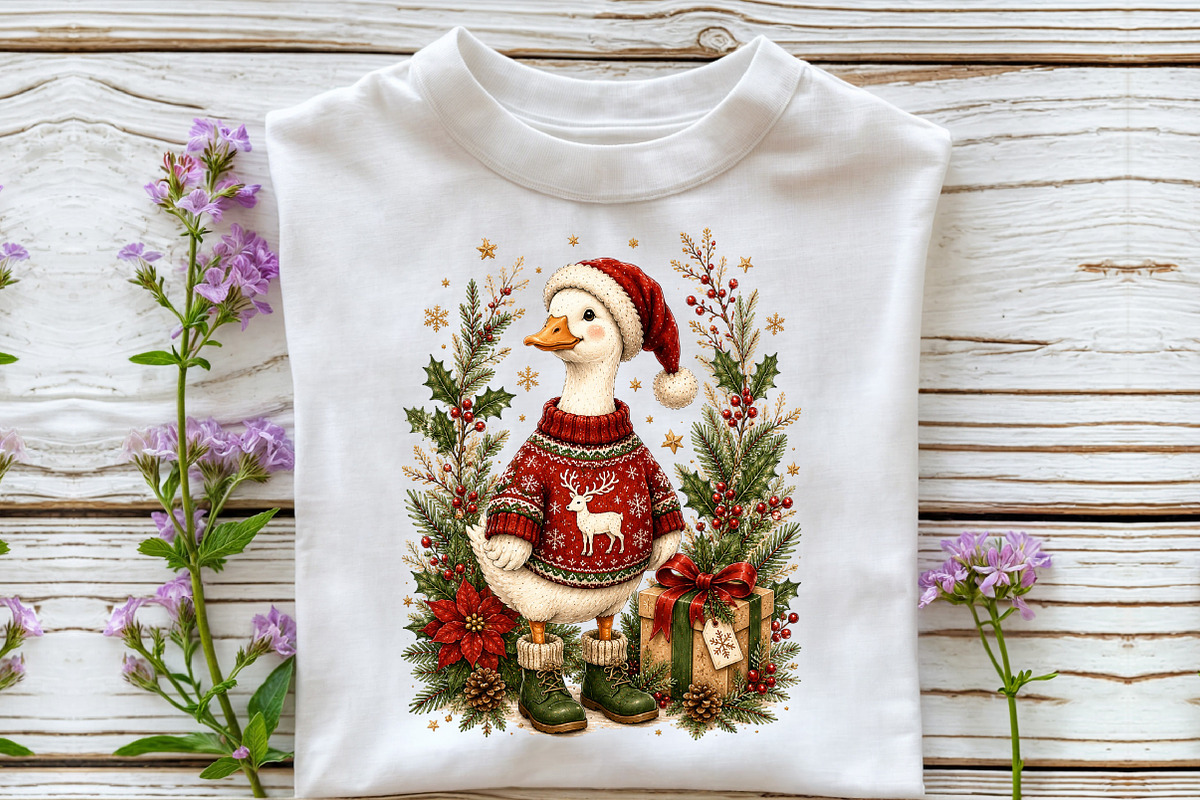 Christmas Silly Goose Floral Boho, a Seasonal Illustration by Sublimation Artist (Photo 3 of 9)
