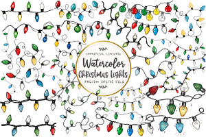 Christmas Lights Sublimation Clipart, an Illustration by OK Design