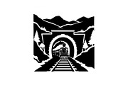 Train Tunnel Silhouette Bundle, a Graphic by hafijul (Thumbnail 14 of 15)