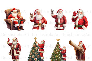 Watercolor Santa Clipart, Santa PNG