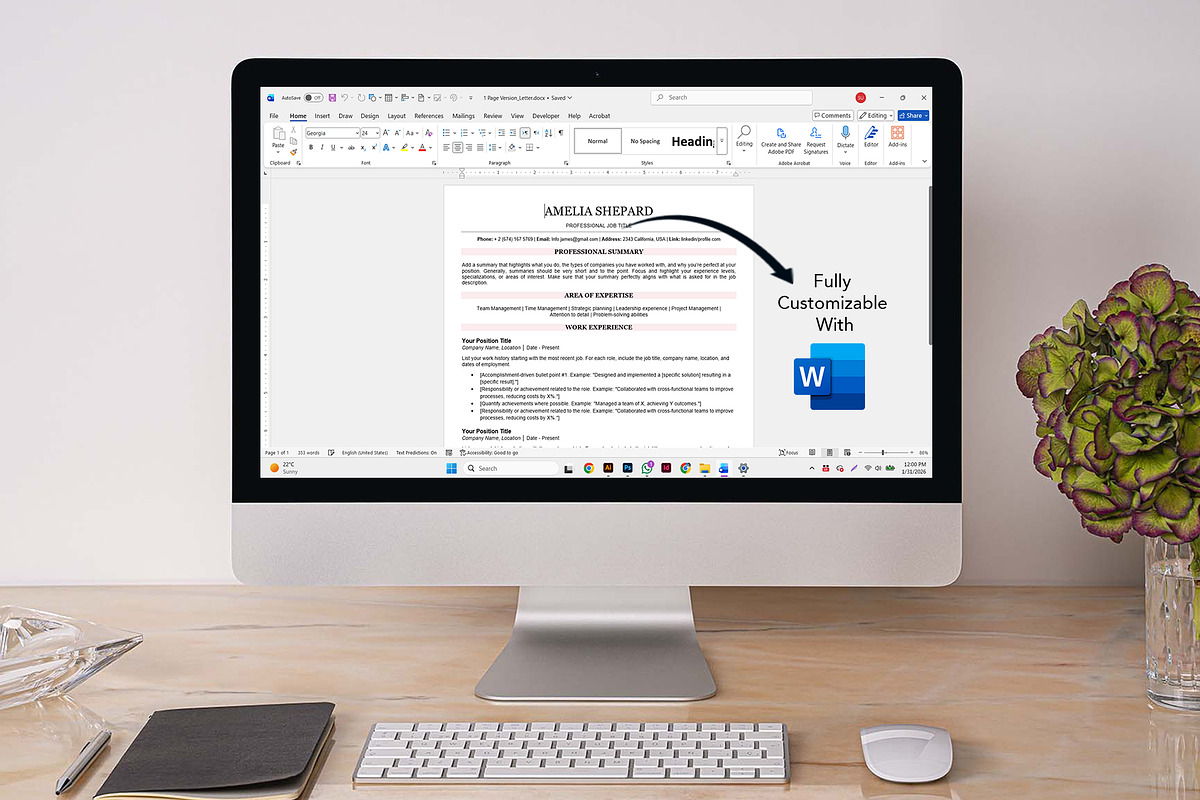 ATS Resume Template in editable word, a Resume Template by Design_Xlab (Photo 3 of 10)