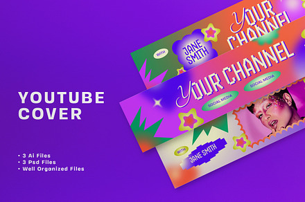Y2K Beauty Vlogger Youtube Banner, a Social Media Template by graphicook