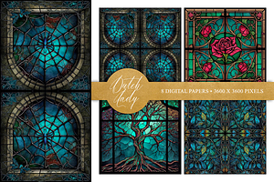 Stained Glass Seamless Patterns