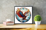 Stained Glass Eagle Clipart Bundle, an Illustration by SVGArt (Thumbnail 3 of 7)