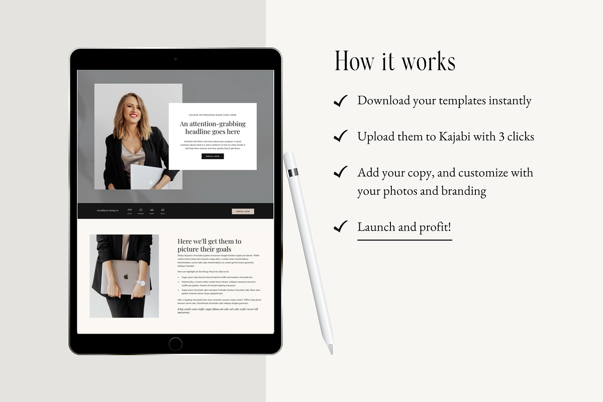 Kajabi Sales Funnel Template Bundle, a Landing Page Template by Pixel & Flow (Photo 5 of 10)