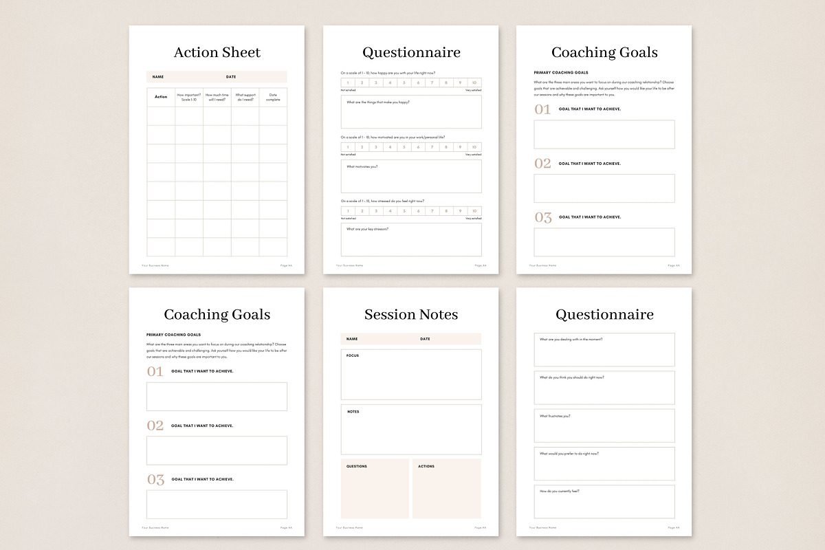 Coaching Client Intake Sheets Canva, a Brochure Template by DeeBeeDesign (Photo 7 of 10)