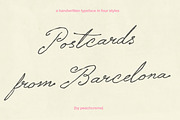 Postcards from Barcelona// Font Set, a Handwritten Font by PeachCreme (Thumbnail 1 of 15)