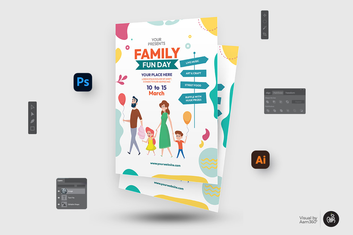 Family Day Flyer Template, a Flyer Template by Aam360