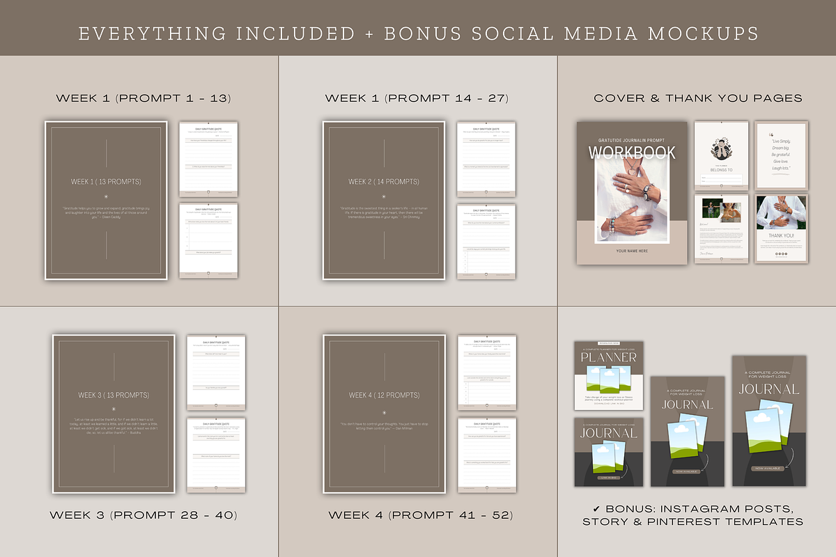 Gratitude Journal Prompts | Canva, a Magazine Template by Designs by Darowan (Photo 6 of 10)