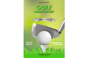 Golf Club Concept Poster Card