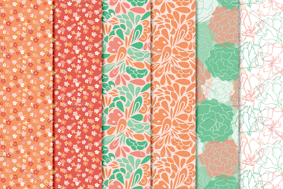 Vector Floral Pattern Bundle, a Pattern Graphic by patternpop studio (Photo 6 of 8)