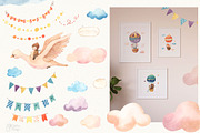 IN THE SKY. Watercolor clipart, an Animal Illustration by OlliArtDesign (Thumbnail 4 of 6)