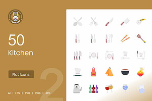 Kitchen Flat Multicolor Icons, an Icon by IconBunny