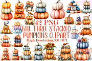 Fall Three Stacked Pumpkins Clipart, an Illustration by Sublimation Artist (Thumbnail 1 of 6)
