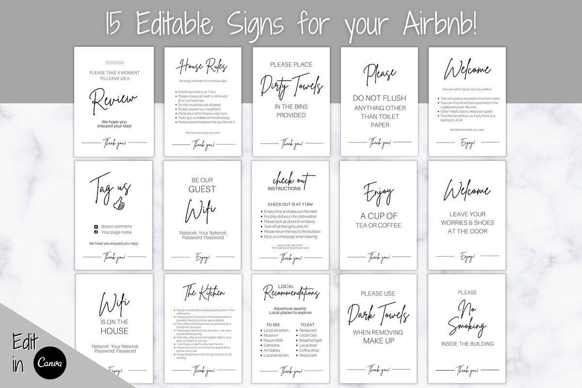 The Ultimate Airbnb Host BUNDLE!, a Poster Template by Templatables (Photo 8 of 11)