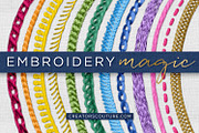 Realistic Embroidery Effect Brushes, a Brush Add-On by Creators Couture (Thumbnail 1 of 26)
