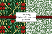 Art Nouveau Christmas Patterns, a Pattern Graphic by RachelStudio (Thumbnail 3 of 10)