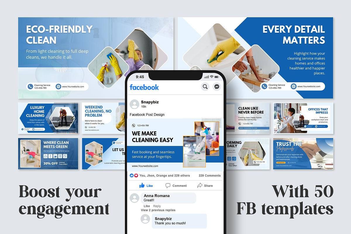 Cleaning Business Facebook Design preview 4