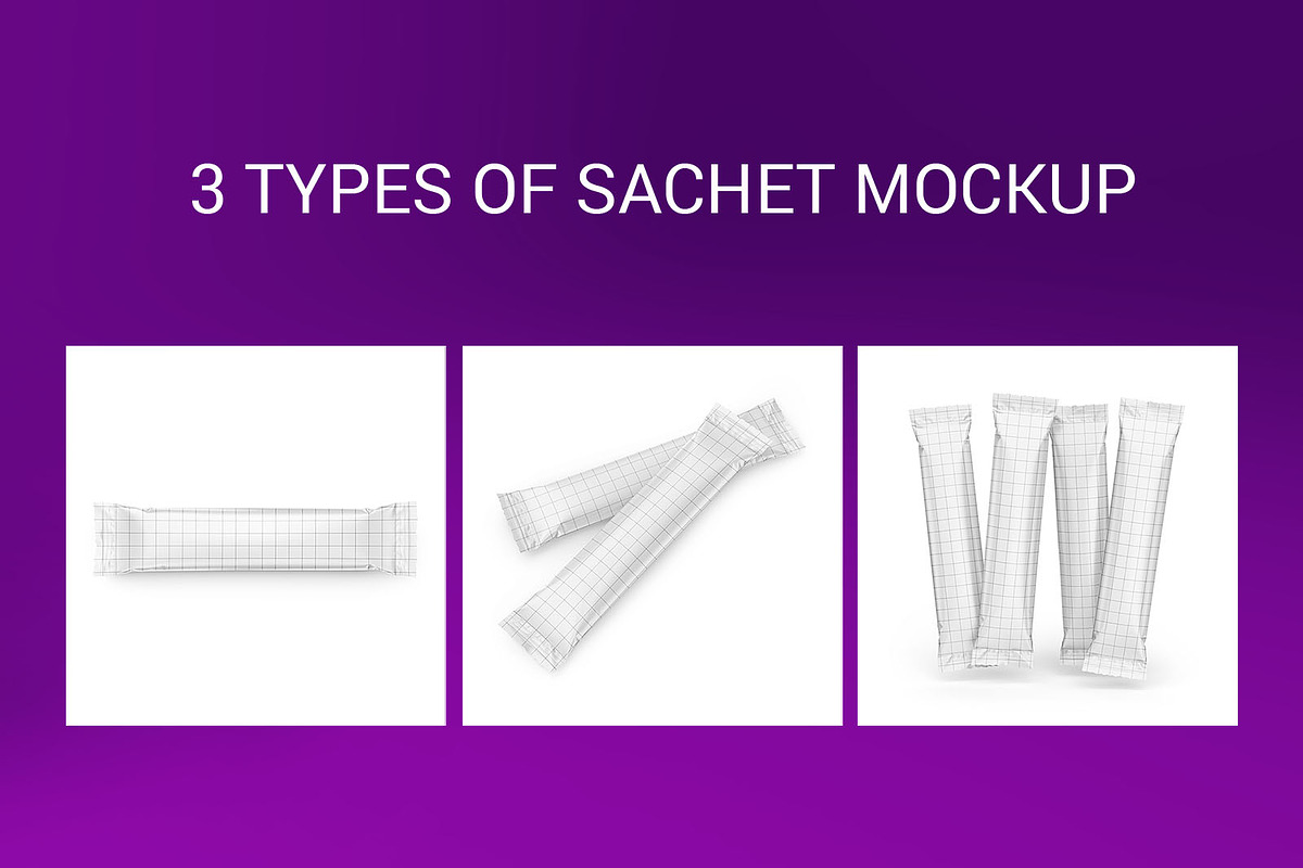 Stick sachet set mockup, a Cups & Container Mockup by ShooShooShop (Photo 2 of 5)