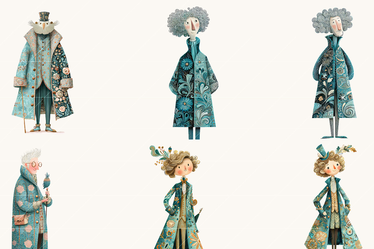 Quirky Baroque Character Clipart, a Person Illustration by BusyDaydesign (Photo 5 of 9)