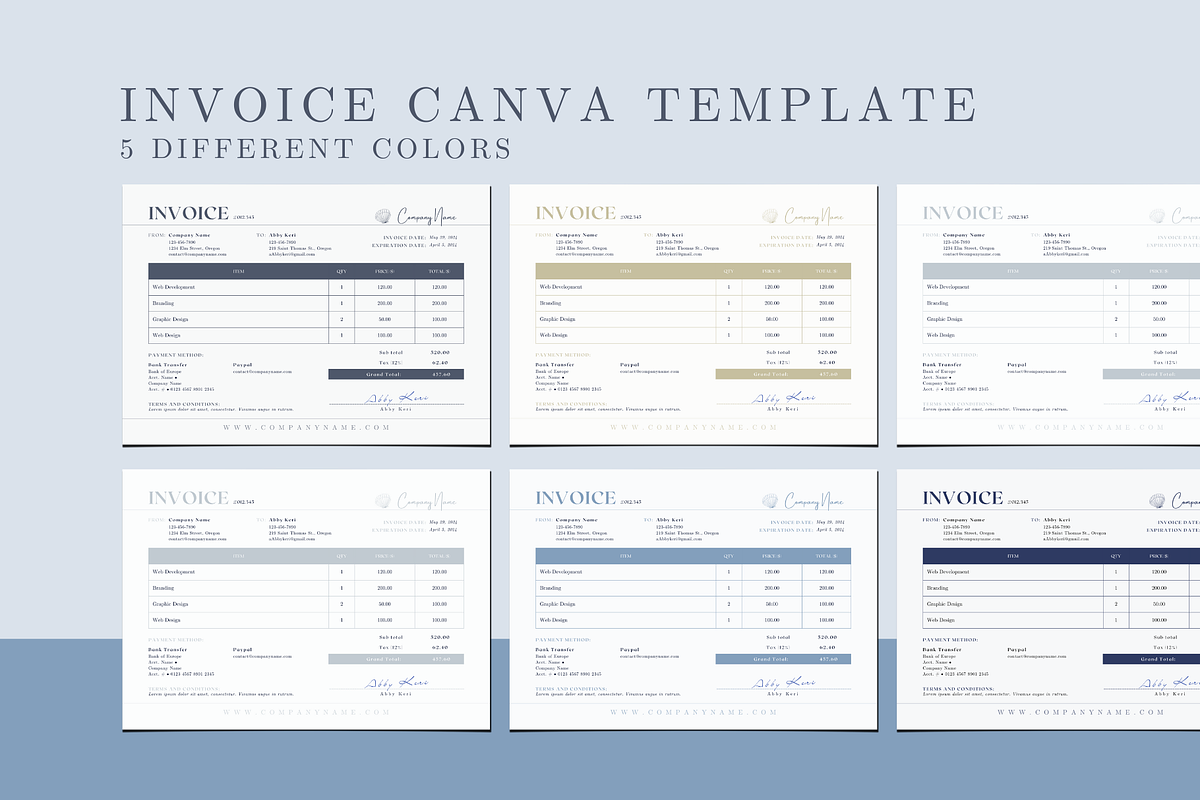 INVOICE CANVA TEMPLATE, a Print Template by The Little Lily Studio (Photo 3 of 5)