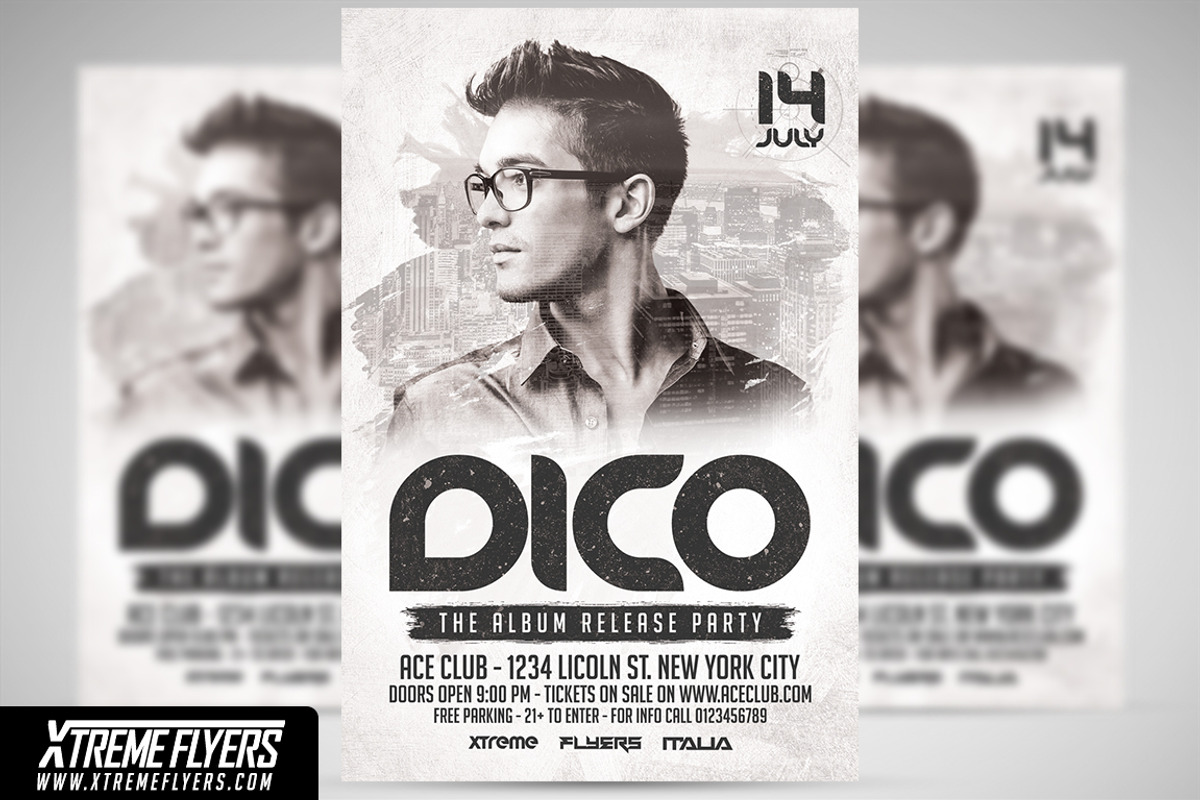 Club DJ Flyer Template, a Flyer Template by XtremeFlyers (Photo 1 of 2)