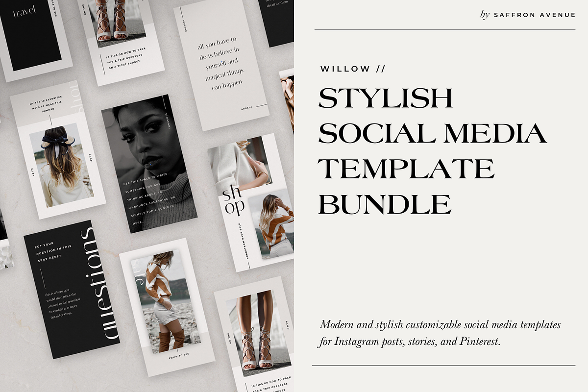 Willow Stylish Social Media Template, a Social Media Template by SAFFRON AVENUE (Photo 1 of 5)